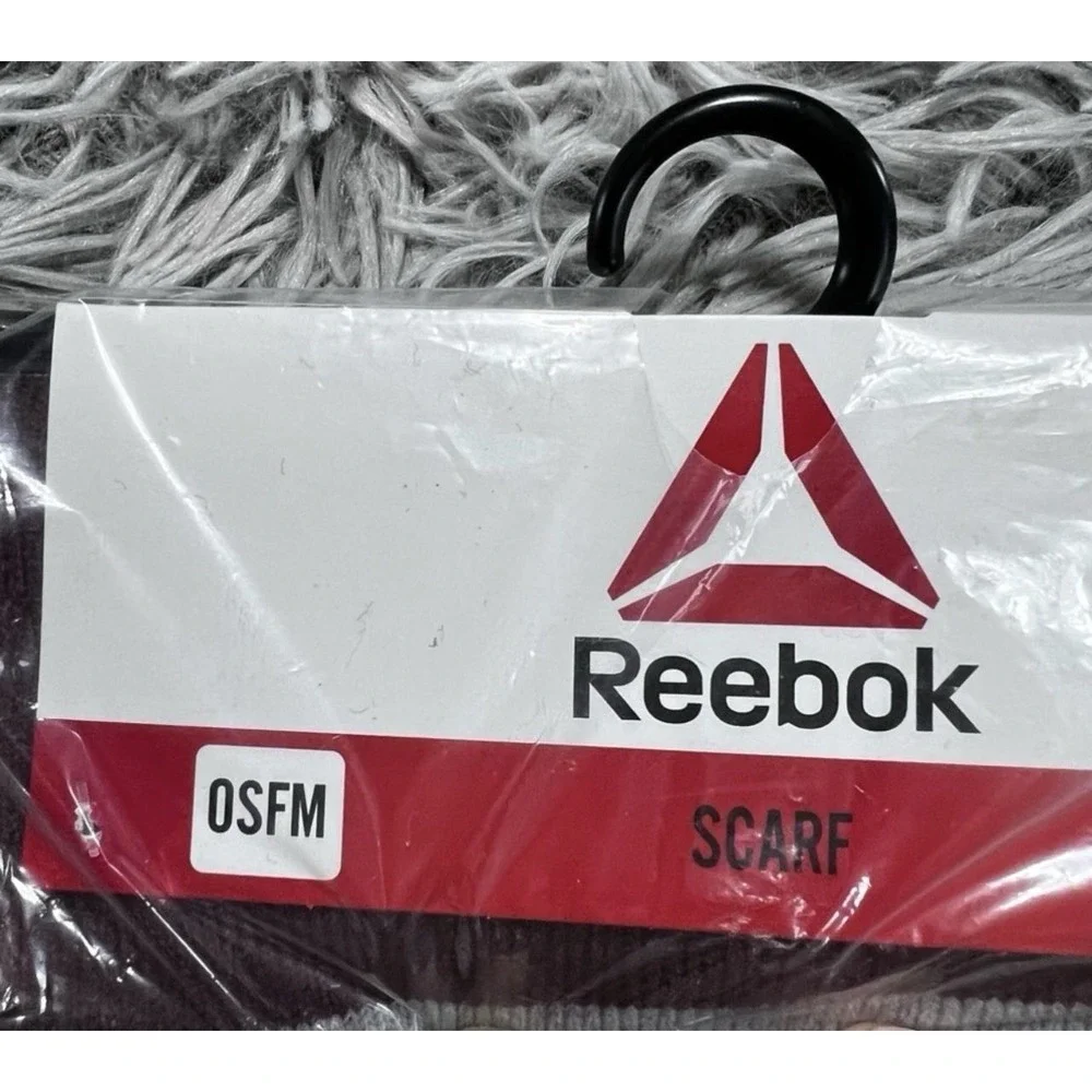 Reebok Rally Scarf Burgundy Black Gray And White- NEW -OSFM